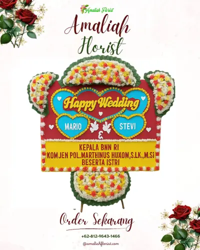 Karangan Papan Bunga Pernikahan di Cibuniwangi